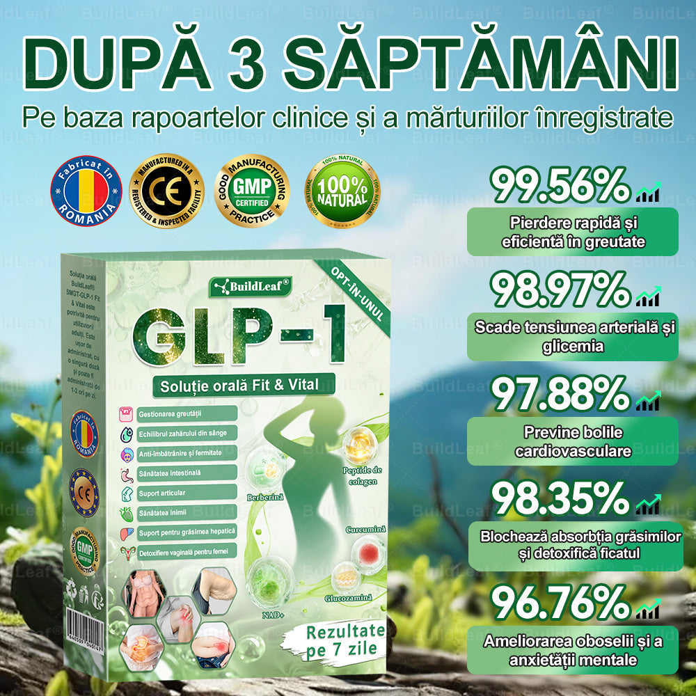 🎁𝑩𝒖𝒊𝒍𝒅𝑳𝒆𝒂𝒇® GLP-1 8-în-1 Fit & Vital Soluție orală – ⏰ O dată pe zi, schimbări vizibile în 7 zile / Pentru obezitate, sănătatea inimii și a sistemului cardiovascular, diabet, apnee de somn, sănătatea intestinelor, probleme articulare și multe altele🎁