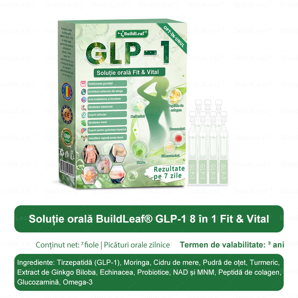 🎁𝑩𝒖𝒊𝒍𝒅𝑳𝒆𝒂𝒇® GLP-1 8-în-1 Fit & Vital Soluție orală – ⏰ O dată pe zi, schimbări vizibile în 7 zile / Pentru obezitate, sănătatea inimii și a sistemului cardiovascular, diabet, apnee de somn, sănătatea intestinelor, probleme articulare și multe altele🎁